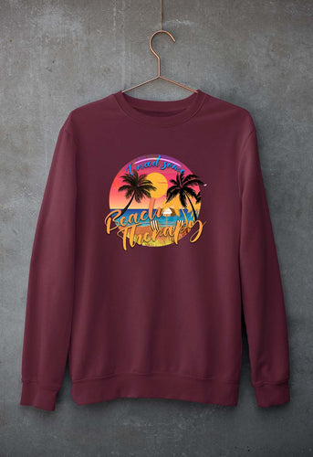 beach therapy Unisex Sweatshirt for Men/Women-Maroon-Ektarfa.online