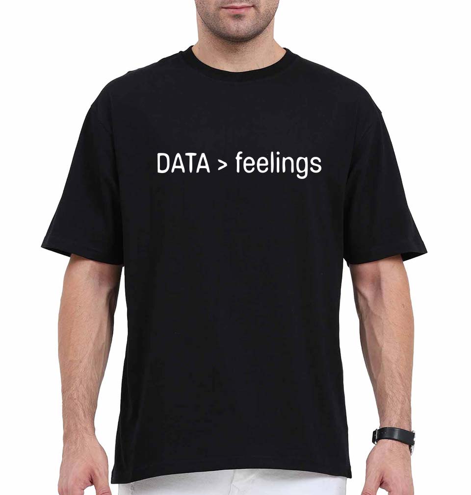 Data Oversized T-Shirt for Men-Black-Ektarfa.online