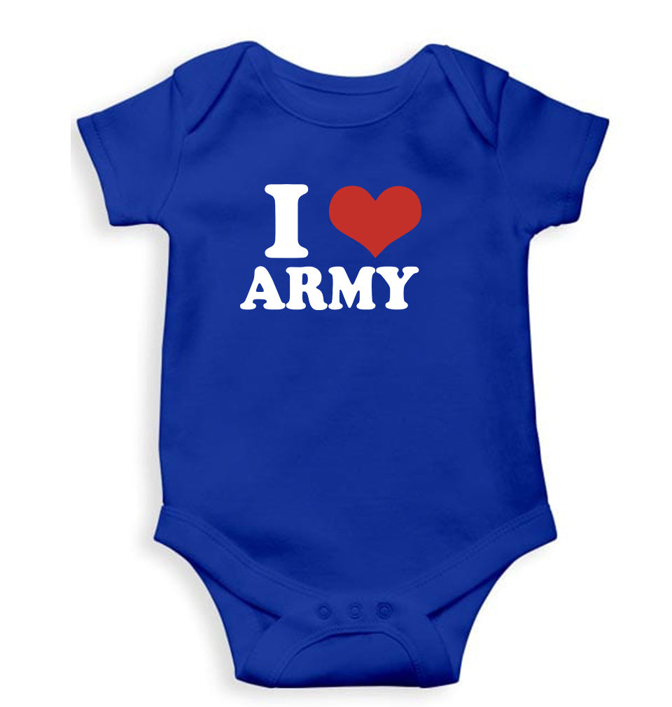 I Love Army Romper For Baby Boy/Girl-Royal Blue-Ektarfa.online