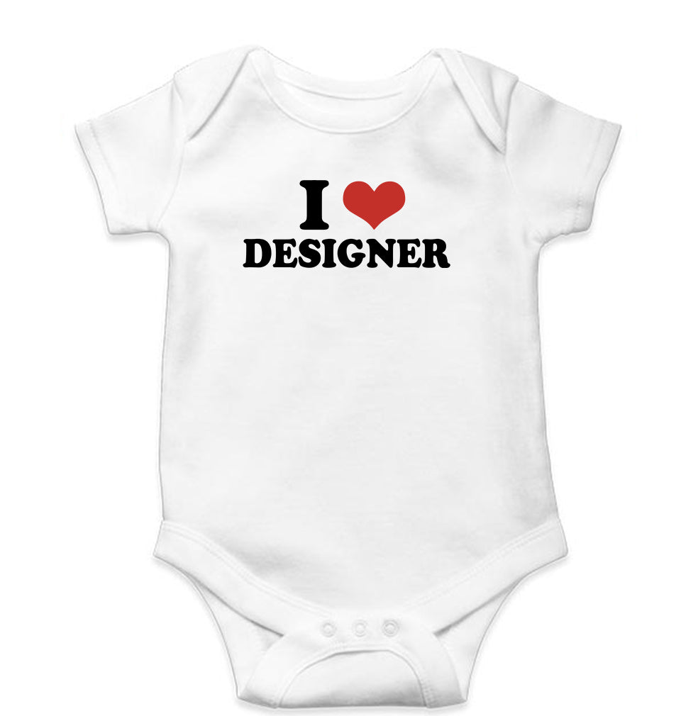 I LOVE DESIGNER Romper For Baby Boy/Girl-White-Ektarfa.online