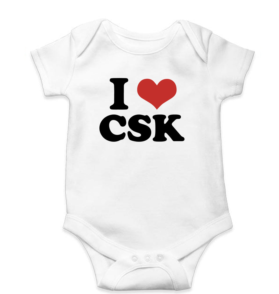 I LOVE CSK Romper For Baby Boy/Girl-White-Ektarfa.online