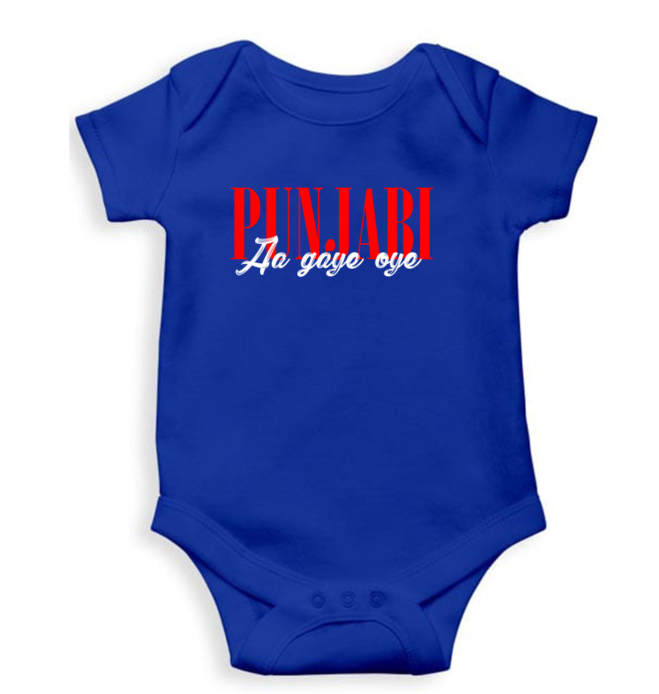 punjabi aa gaye oye Romper For Baby Boy/Girl-Royal Blue-Ektarfa.online