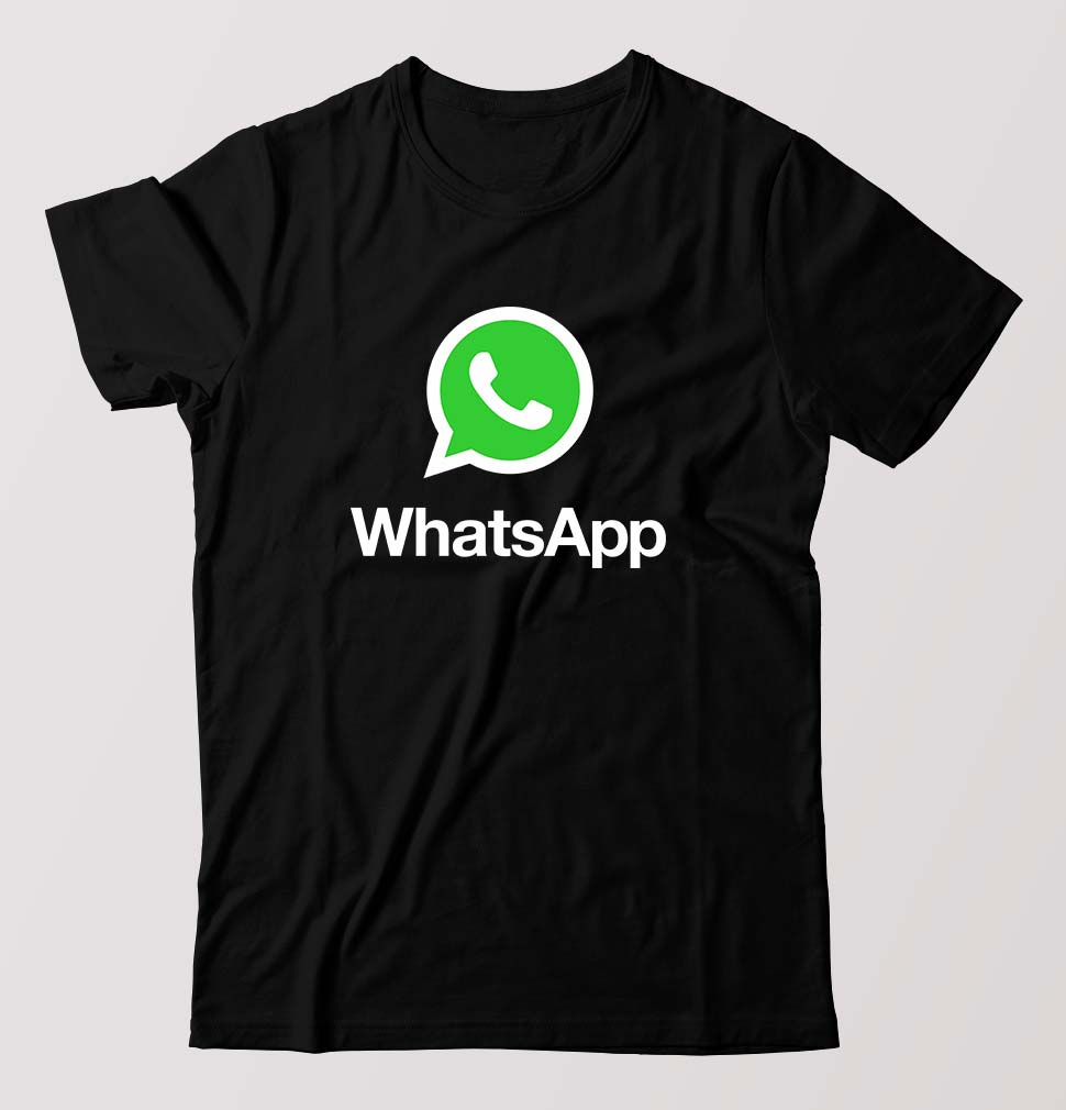 WhatsApp T-Shirt for Men-Black-Ektarfa.online