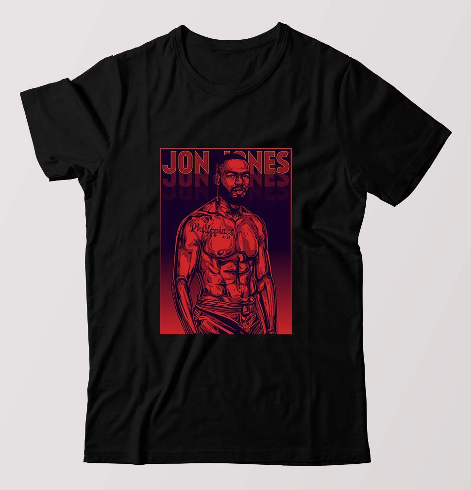 jon jones UFC T-Shirt for Men-Black-Ektarfa.online