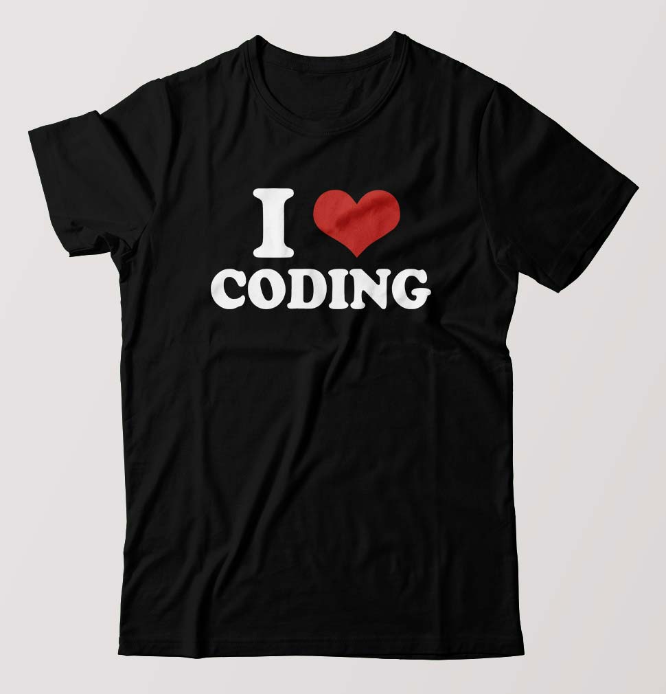I LOVE CODING T-Shirt for Men-Black-Ektarfa.online