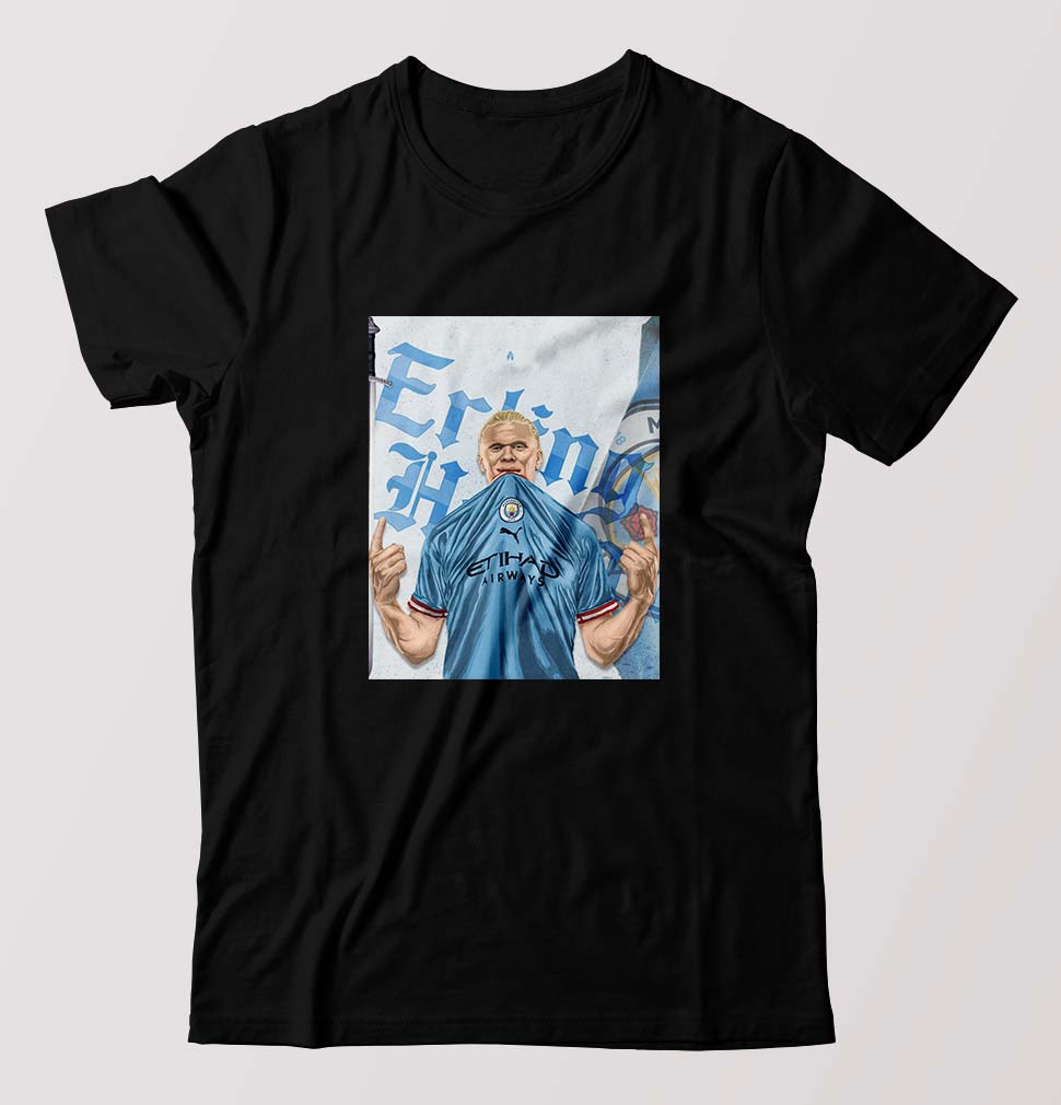 erling haaland T-Shirt for Men-Black-Ektarfa.online
