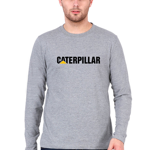 caterpillar Full Sleeves T-Shirt for Men-Grey Melange-Ektarfa.online