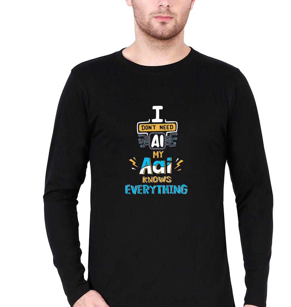 Artificial intelligence (AI) Aai Full Sleeves T-Shirt for Men-Black-Ektarfa.online