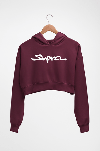 Supra Crop HOODIE FOR WOMEN-Maroon-Ektarfa.online