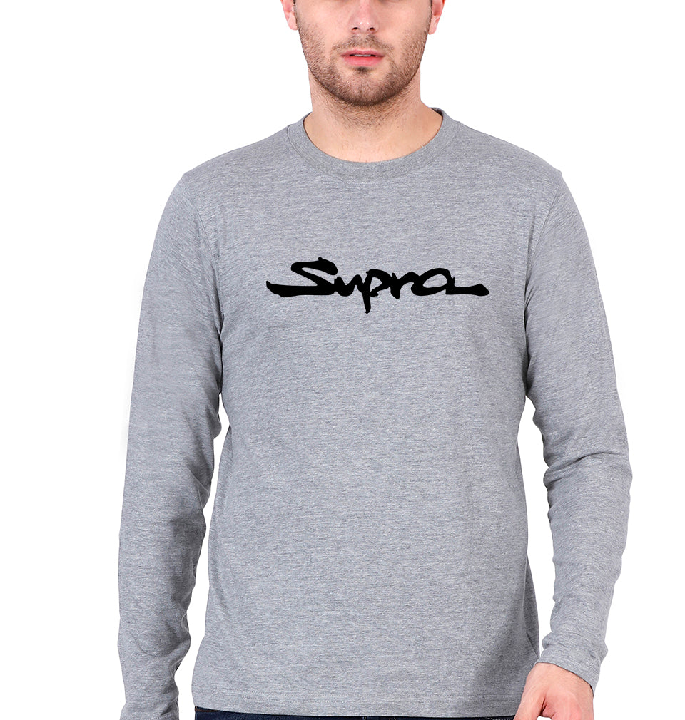Supra Full Sleeves T-Shirt for Men-Grey Melange-Ektarfa.online