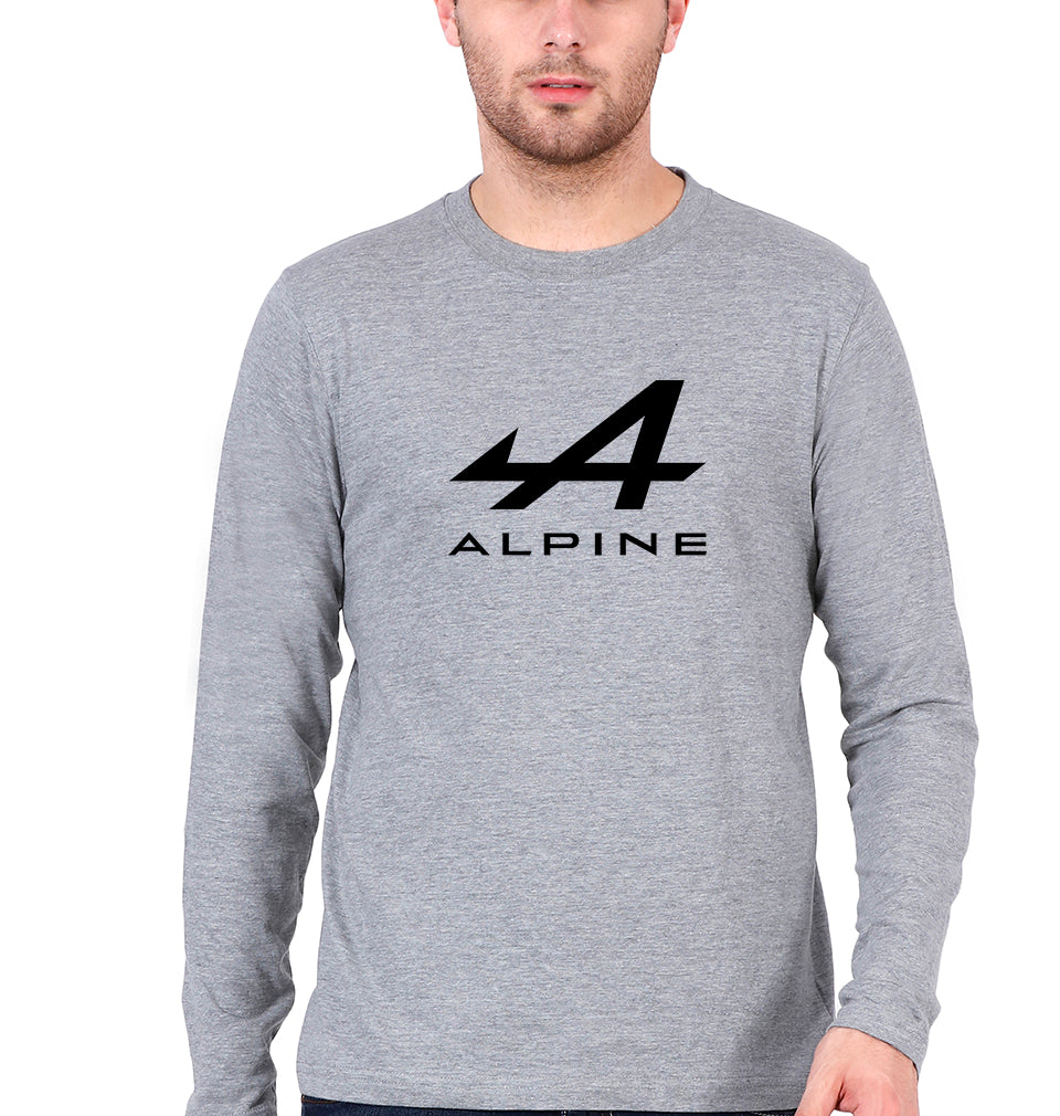 Alpine Full Sleeves T-Shirt for Men-Grey Melange-Ektarfa.online