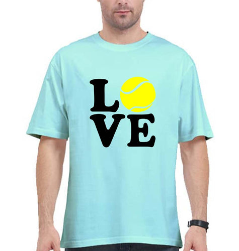 Love Tennis Oversized T-Shirt for Men-Mint-Ektarfa.online