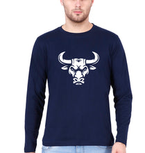 Load image into Gallery viewer, Bull Full Sleeves T-Shirt for Men-Navy Blue-Ektarfa.online

