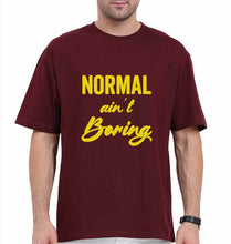 Load image into Gallery viewer, Normal Ain&#39;t Boring Oversized T-Shirt for Men-Maroon-Ektarfa.online
