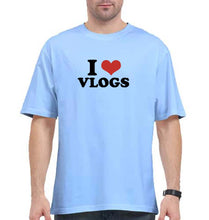 Load image into Gallery viewer, I LOVE VLOGS Oversized T-Shirt for Men
