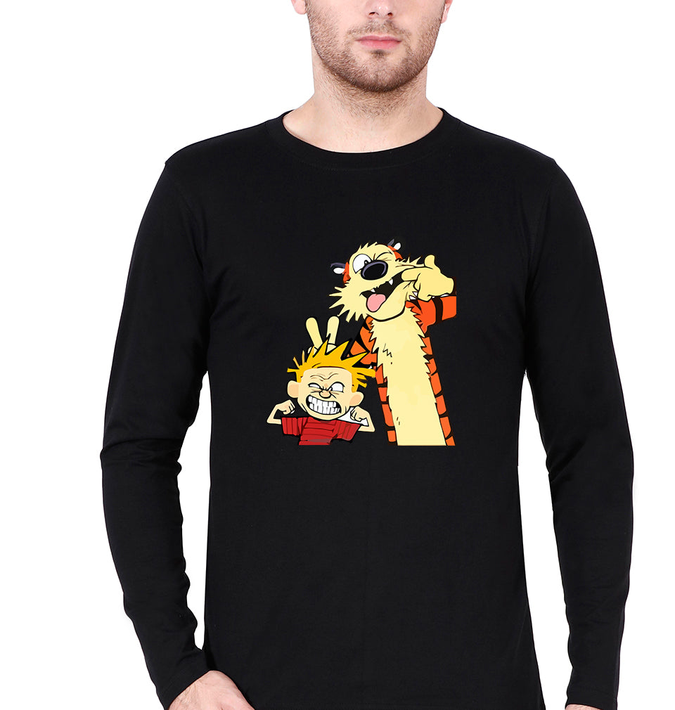 Calvin hobbes Full Sleeves T-Shirt for Men-Black-Ektarfa.online
