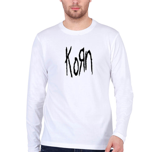 Korn Full Sleeves T-Shirt for Men-White-Ektarfa.online