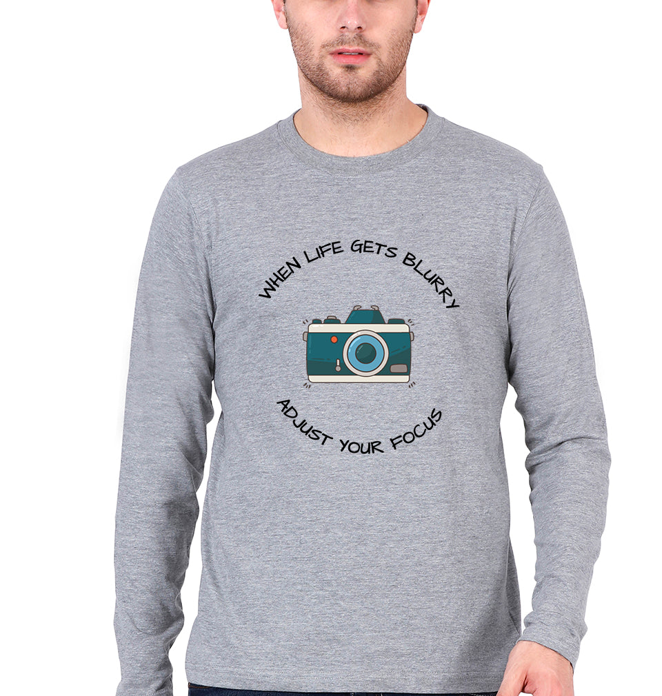 Life Photography Full Sleeves T-Shirt for Men-Grey Melange-Ektarfa.online