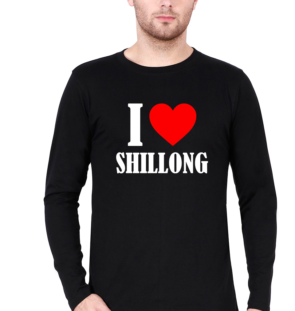 i love shillong Full Sleeves T-Shirt for Men-Black-Ektarfa.online