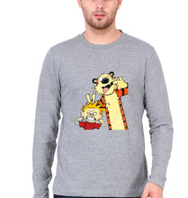 Load image into Gallery viewer, Calvin hobbes Full Sleeves T-Shirt for Men-Grey Melange-Ektarfa.online
