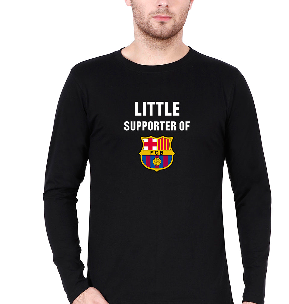 Little Supporter Barcelona Full Sleeves T-Shirt for Men-Black-Ektarfa.online