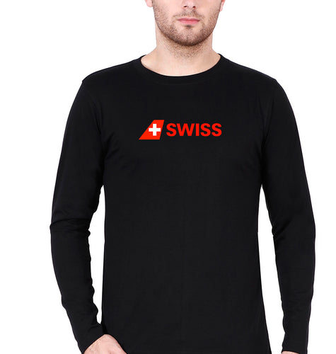 swiss Full Sleeves T-Shirt for Men-Black-Ektarfa.online