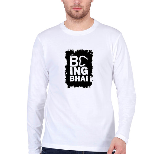 Being Bhai Full Sleeves T-Shirt for Men-White-Ektarfa.online