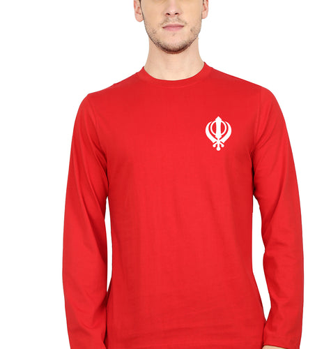 sikh Full Sleeves T-Shirt for Men-red-Ektarfa.online