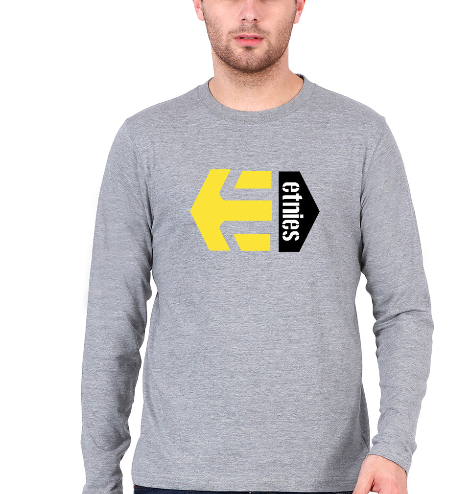 etnies Full Sleeves T-Shirt for Men-Grey Melange-Ektarfa.online