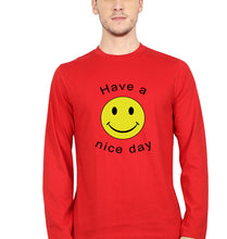 Load image into Gallery viewer, Nice Day Emoji Full Sleeves T-Shirt for Men-Red-Ektarfa.online
