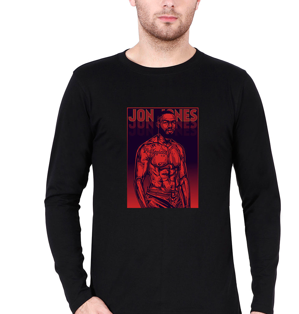 jon jones UFC Full Sleeves T-Shirt for Men-Black-Ektarfa.online