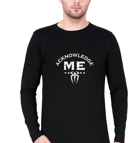 wwe roman reigns acknowledge me Full Sleeves T-Shirt for Men-Black-Ektarfa.online