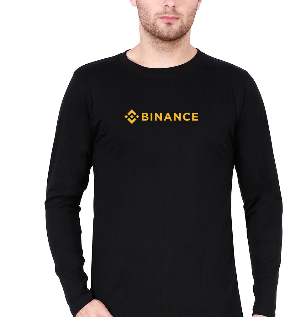 binance Full Sleeves T-Shirt for Men-Black-Ektarfa.online