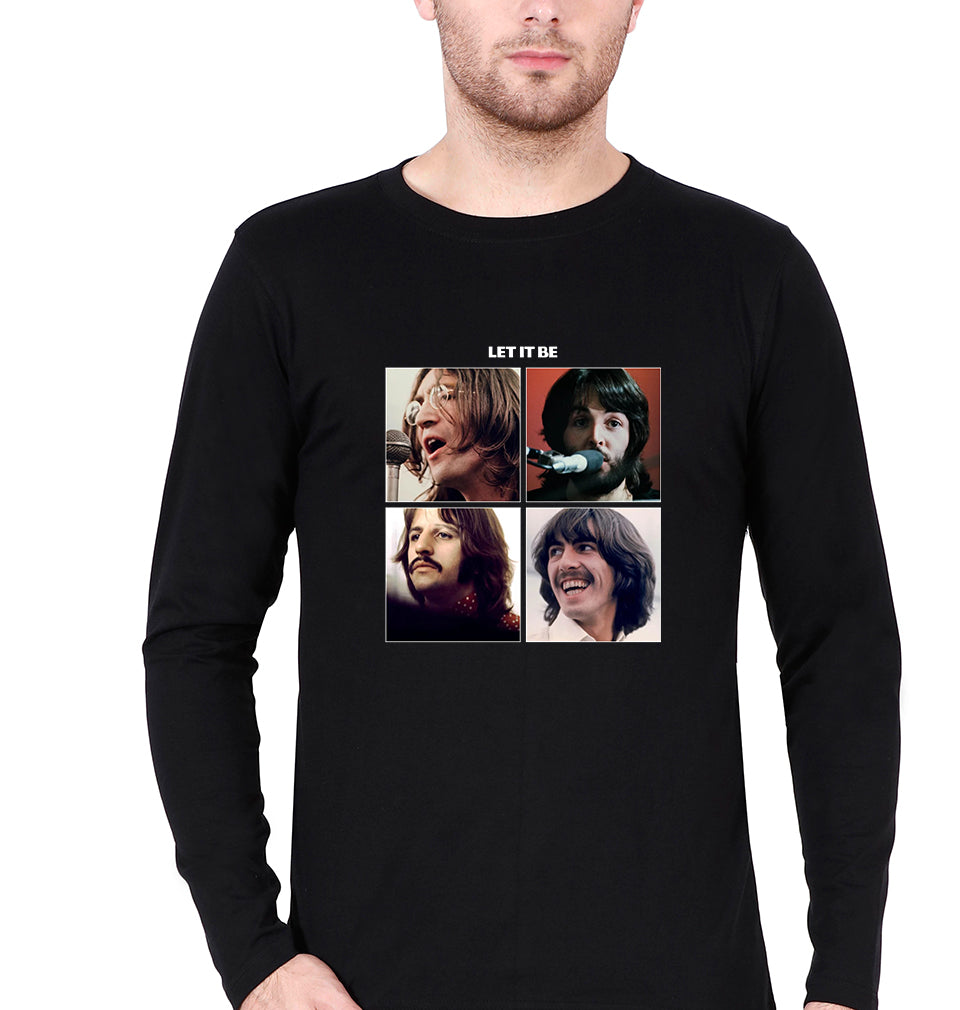 the beatles let it be Full Sleeves T-Shirt for Men-Black-Ektarfa.online