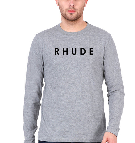 rhude Full Sleeves T-Shirt for Men-Grey Melange-Ektarfa.online