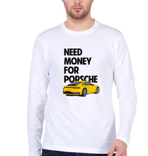 Load image into Gallery viewer, Porsche (Need Money) Full Sleeves T-Shirt for Men-White-Ektarfa.online
