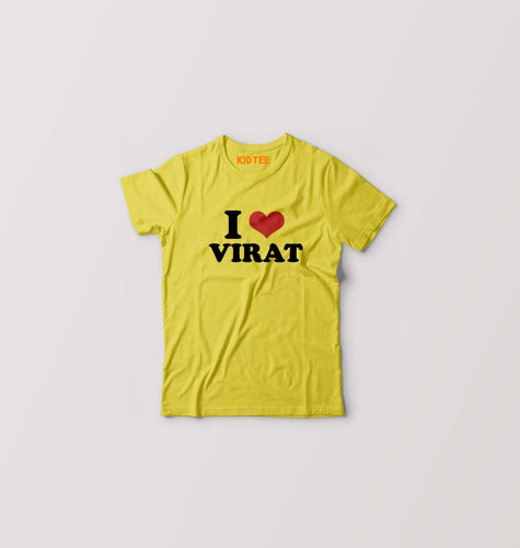 I LOVE VIRAT T-Shirt for Boy/Girl-Yellow-Ektarfa.online