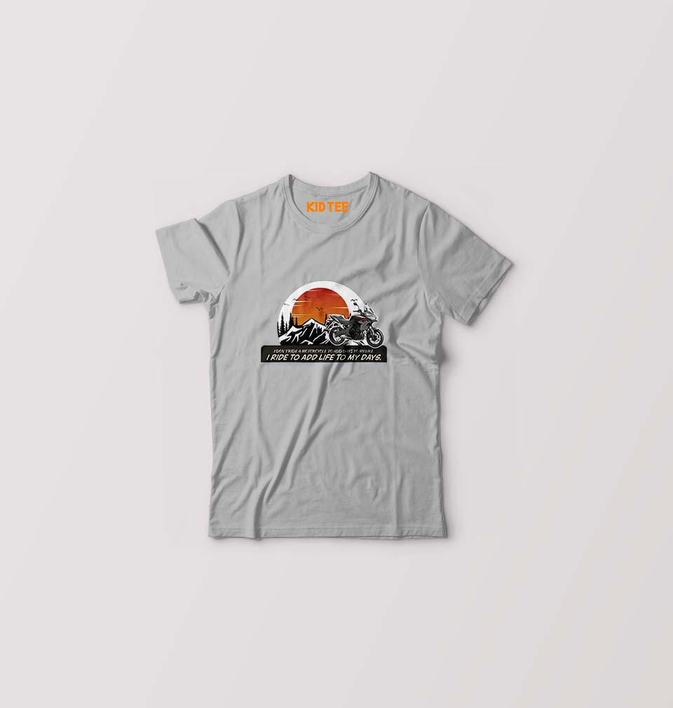 Ride Kids T-Shirt for Boy/Girl-Grey-Ektarfa.online