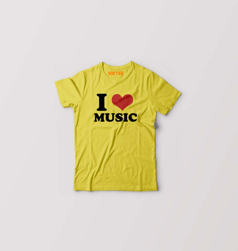 I LOVE MUSIC T-Shirt for Boy/Girl-Yellow-Ektarfa.online
