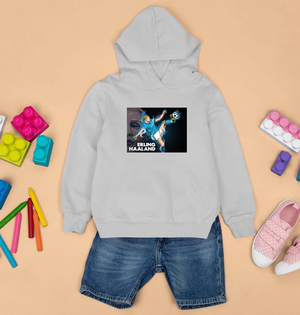 erling haaland Hoodie for Boy/Girl-Grey-Ektarfa.online
