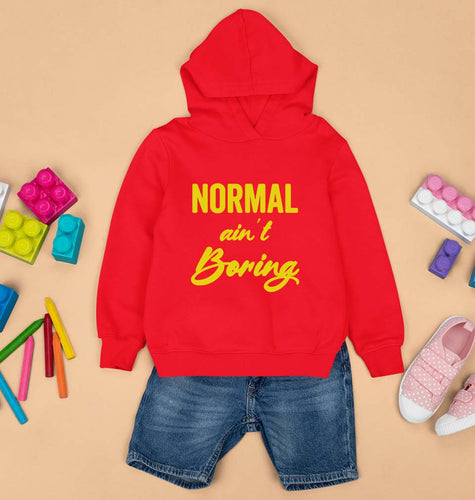 Normal Ain't Boring Kids Hoodie for Boy/Girl-Red-Ektarfa.online
