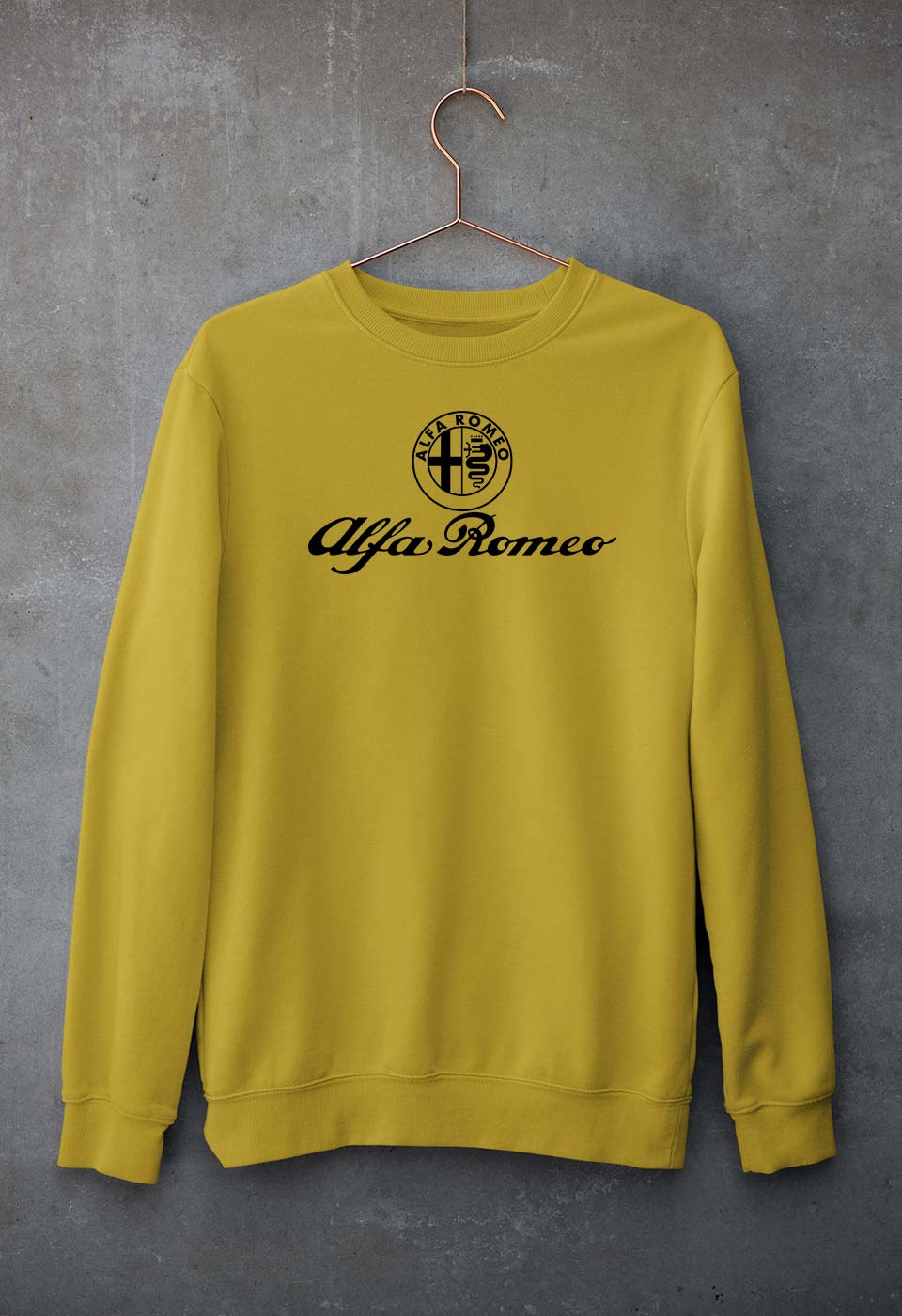 Alfa Romeo Unisex Sweatshirt for Men/Women-Mustard Yellow-Ektarfa.online