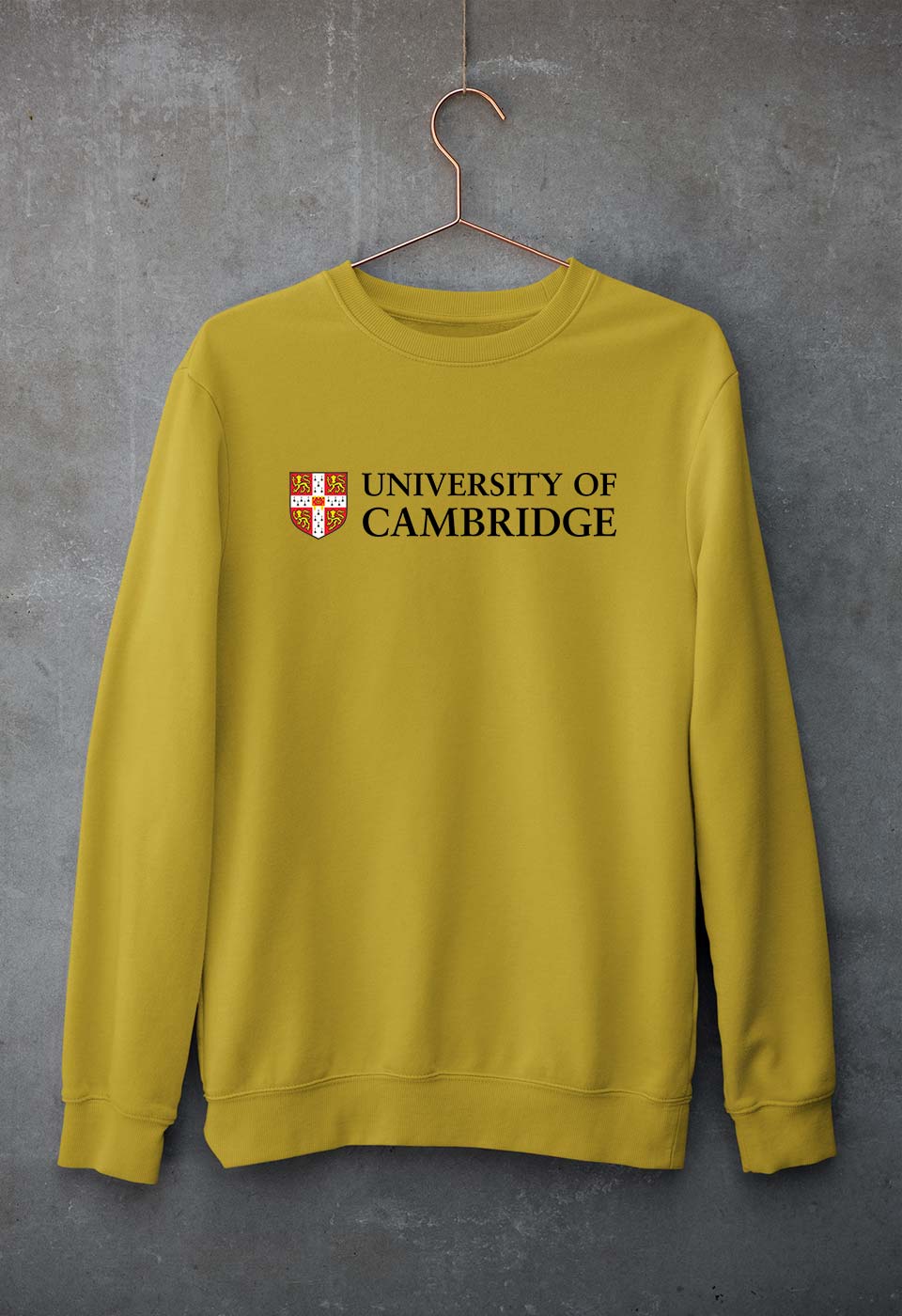 Cambridge University Sweatshirt for Men/Women-Mustard Yellow-Ektarfa.online