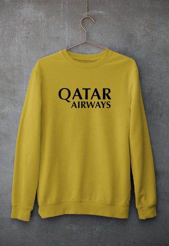 Qatar Airways Unisex Sweatshirt for Men/Women-Mustard Yellow-Ektarfa.online