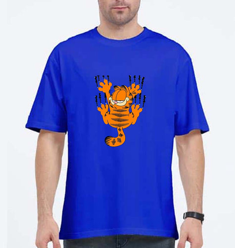 Garfield Oversized T-Shirt for Men-Royal Blue-Ektarfa.online