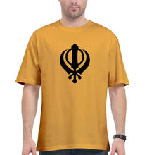 Load image into Gallery viewer, sikh Oversized T-Shirt for Men-Golden Yellow-Ektarfa.online
