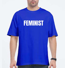 Load image into Gallery viewer, feminist Oversized T-Shirt for Men-Royal Blue-Ektarfa.online
