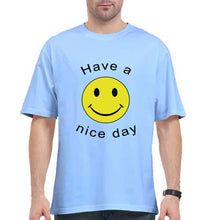 Load image into Gallery viewer, Nice Day Emoji Oversized T-Shirt for Men-Baby Blue-Ektarfa.online
