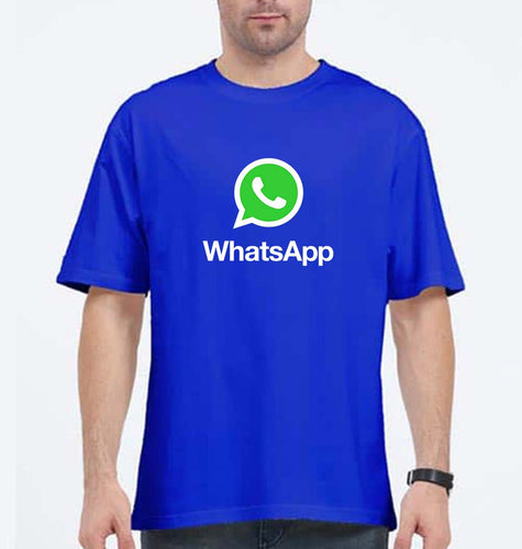WhatsApp Oversized T-Shirt for Men-Royal Blue-Ektarfa.online