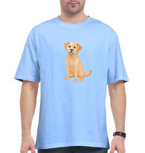 Load image into Gallery viewer, golden retreiver Oversized T-Shirt for Men-Baby Blue-Ektarfa.online
